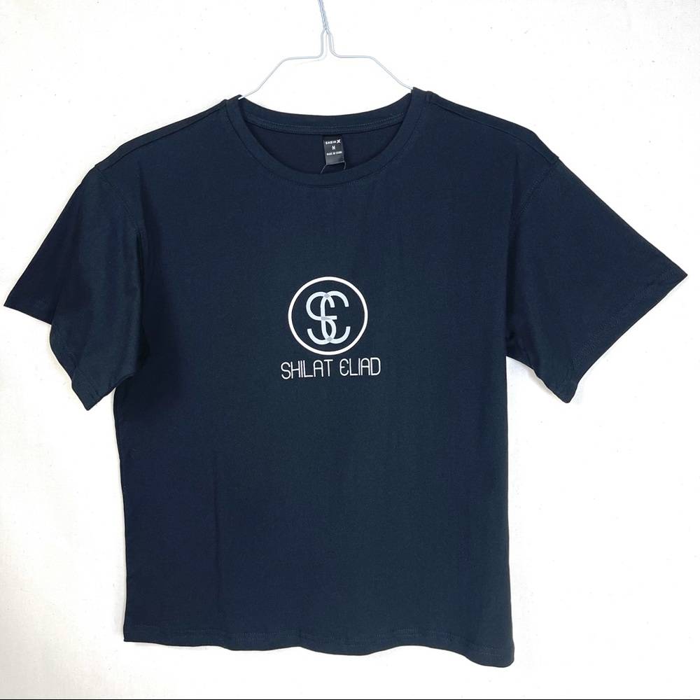 SHEIN X Shilat Eliav Letter & Graphic Print Tee Short Sleeve T-Shirt